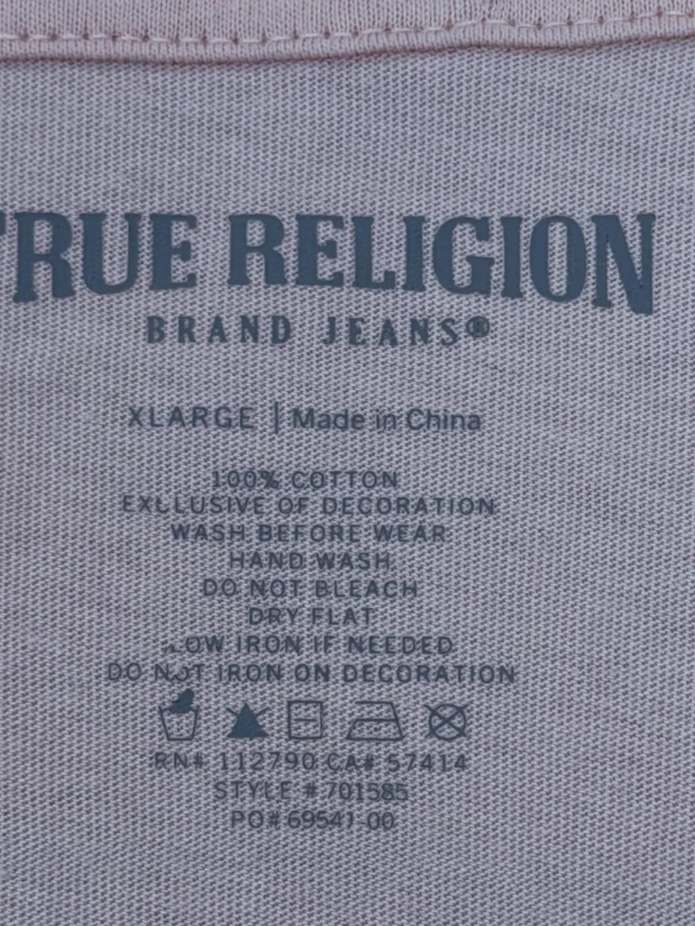 True Religion Crystal Buddha Face Tee Men's XL Sepia Rose Pink Rhinestone NWT